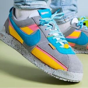 Nike Women's Sneakers - Gray, Blue, Yellow, Pink 9.5